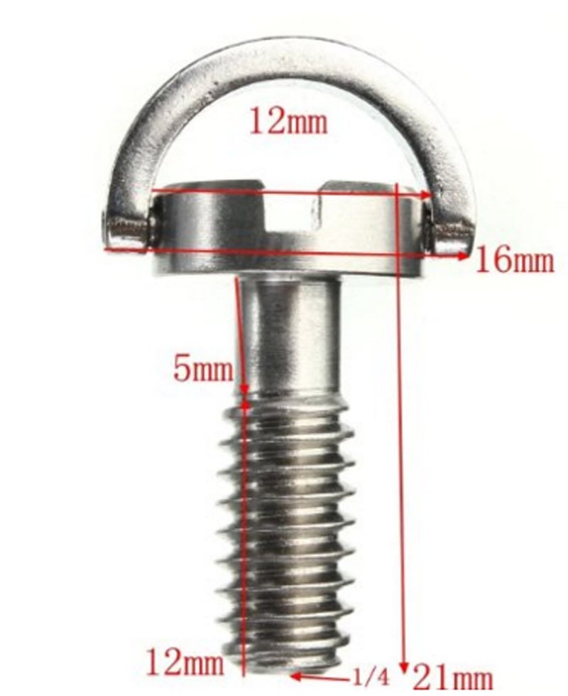 Yosoo 2Pcs 1/4" Camera Tripod Screws, DRing Screw, 2 Pack - Image 2